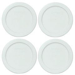 Pyrex 7202-PC White Plastic Replacement Storage Lid Cover (4-Pack)