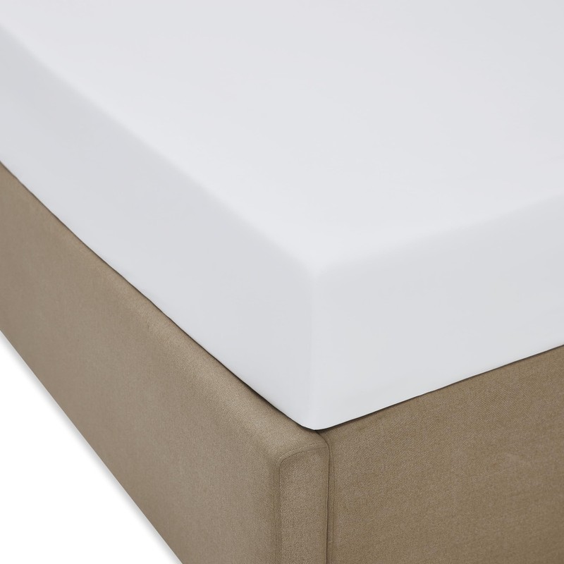 Luxury Cotton Percale Fitted Sheet King White gallery