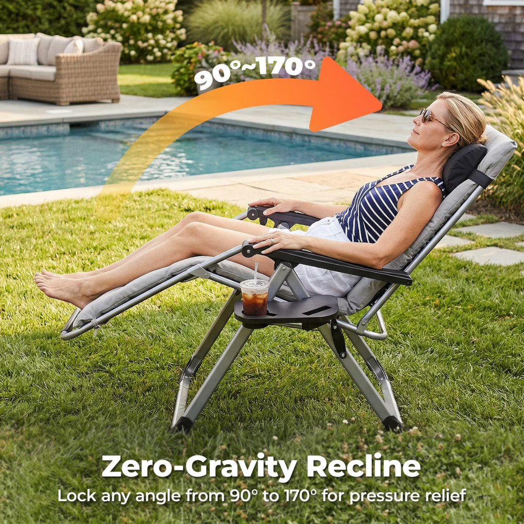 Zero Gravity Chair 440lbs Capacity,Foldable for Outdoor,Outdoor Sun Lounge Chair gallery