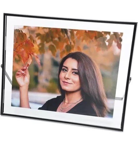 Black Floating Frame 10"×12" Horizontal Tabletop Shelf Photo Frame Black Frame gallery