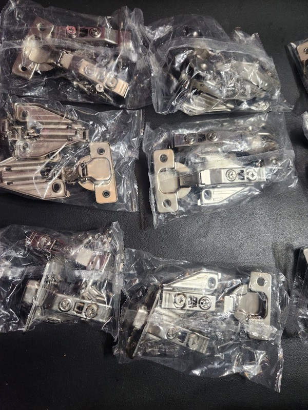 Chibery Overlay Cabinet Hinges 30 Pack Steel Polished Silver 9/16" Width gallery