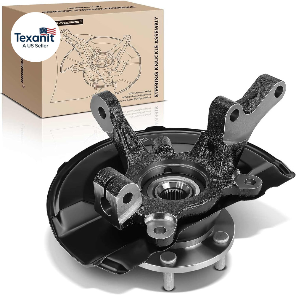 Front Left Steering Knuckle & Wheel Bearing Hub Assembly Compatible with Mitsubi