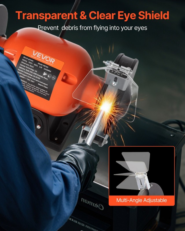 VEVOR Bench Grinder 6-inch Bench Grinder 250W 3450RPM High-Speed Table Grinders gallery