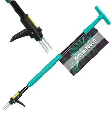 39″ Weed Pulling Tool, 3-Claw Detachable Weed T-shaped Handle Common Teal
