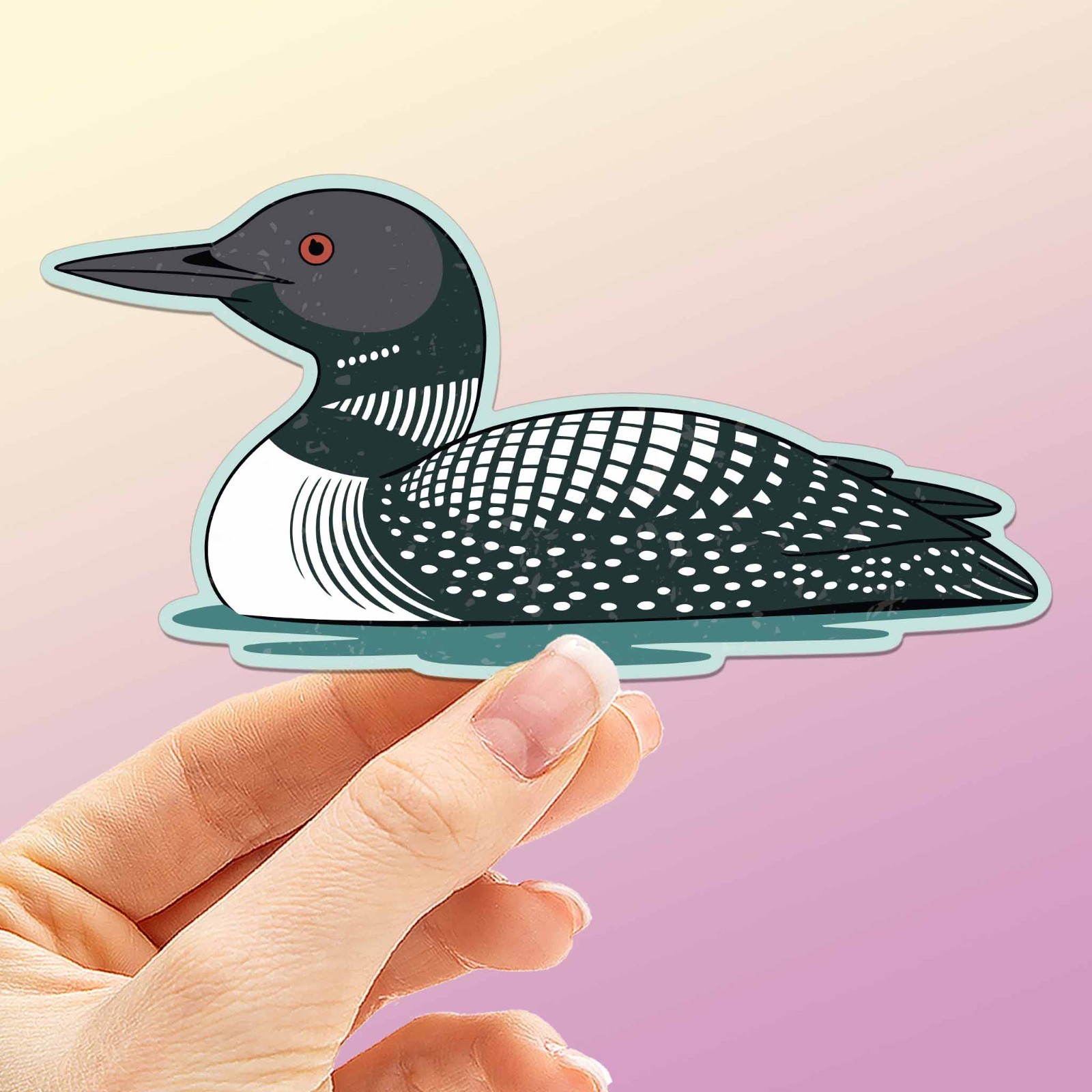 Loon Birdwatching Sticker - Midwest Lake Bird Decal for Laptop & Water Bottle gallery