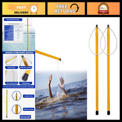Adjustable 15ft-30ft Telescopic Pool Rescue Hook & Heavy Duty Fiberglass Pole –