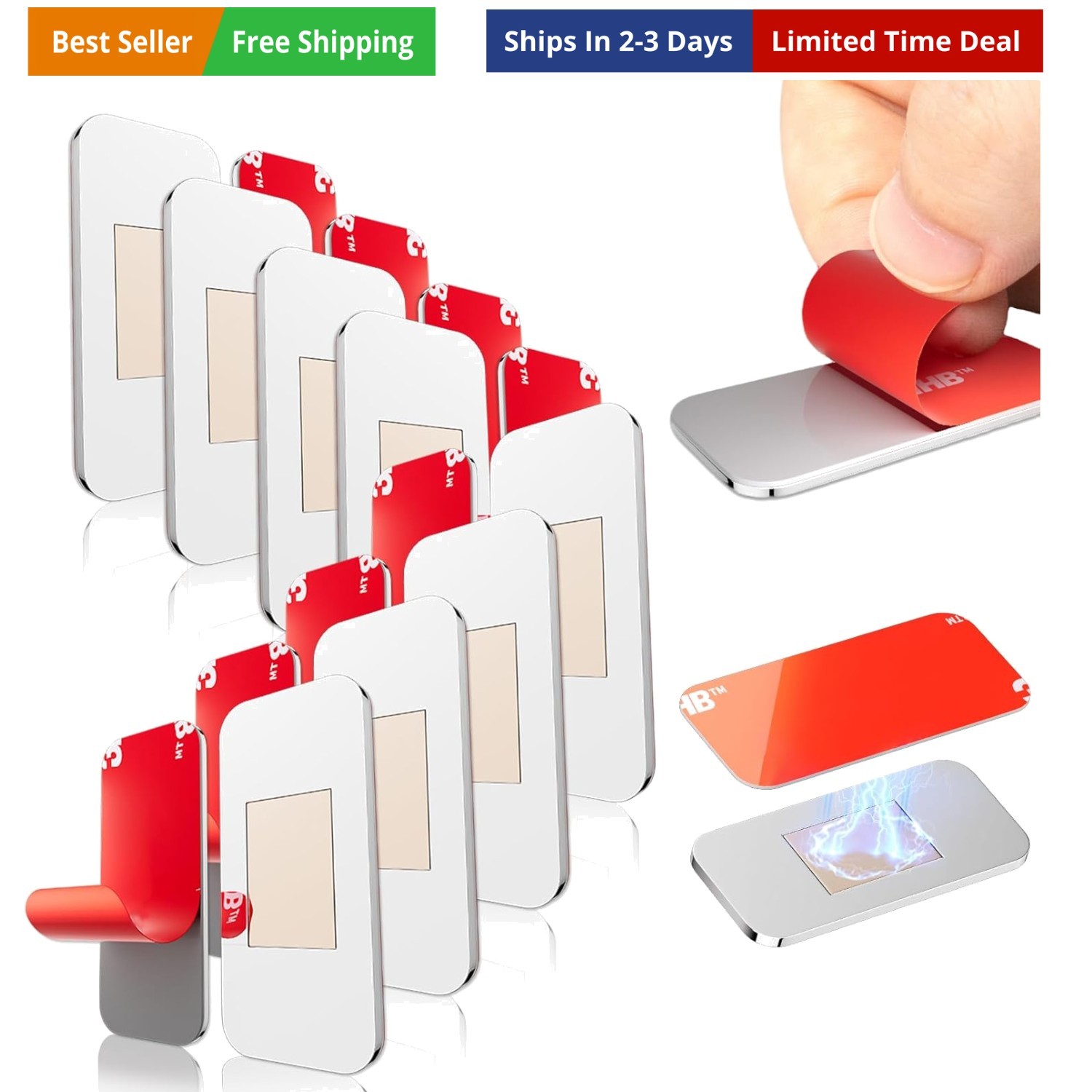 Cabinet Magnets for Closure with Adhesive No Drill – Stainless Steel with Str... gallery