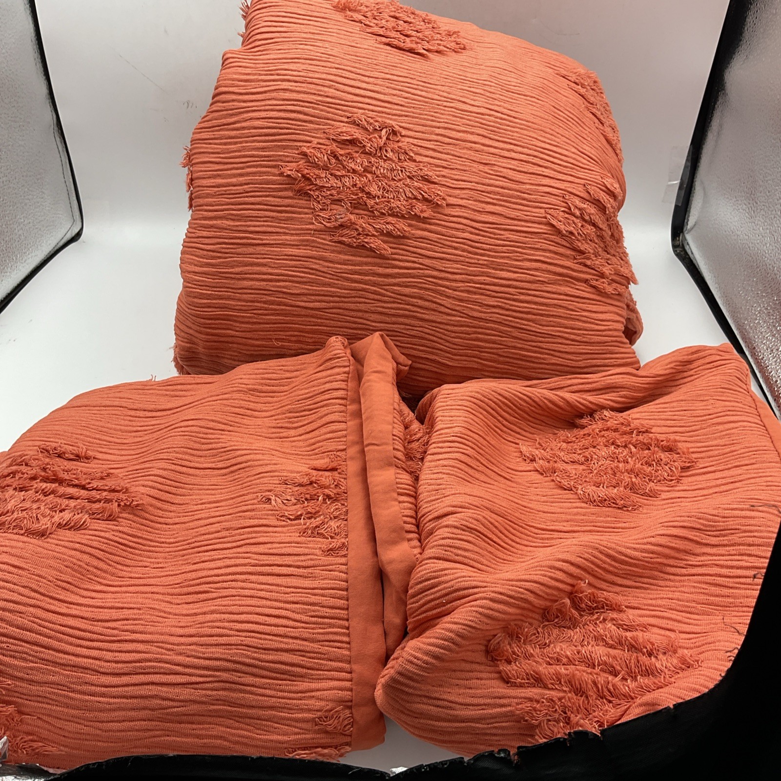 Threshold Three Piece Duvet Cover Set Orange Tufted gallery