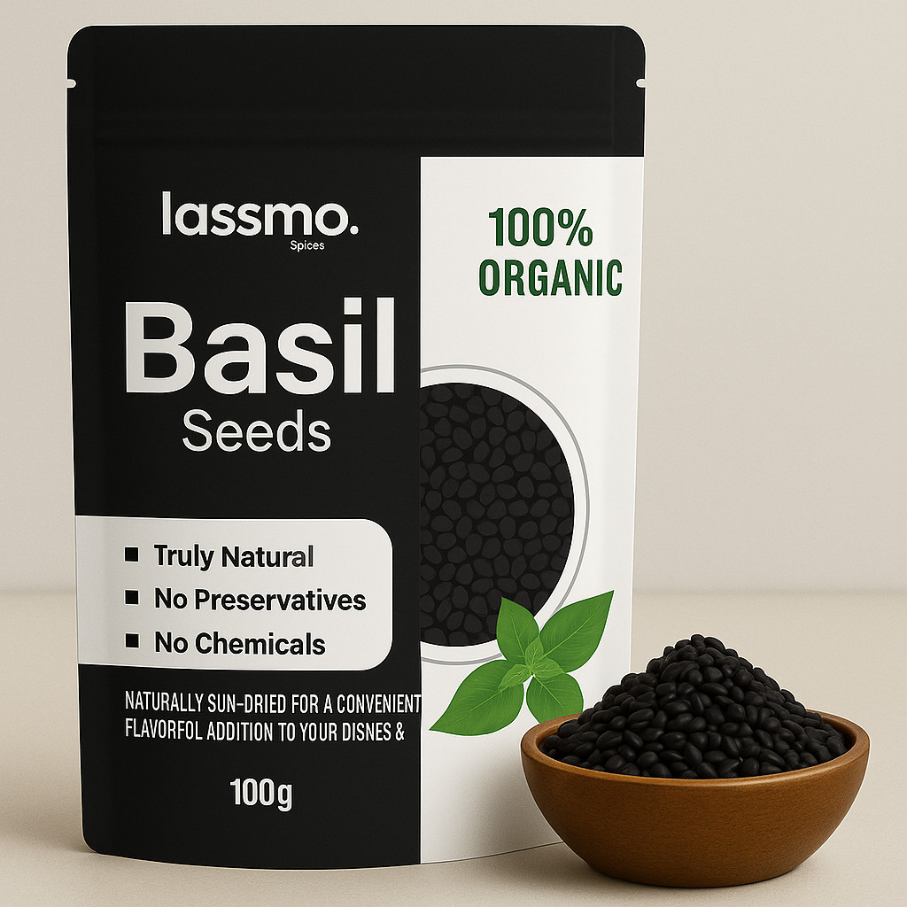 Organic Basil Seeds Natural Sweet Basil Tukmaria Sabja Detox Drink Superfood gallery