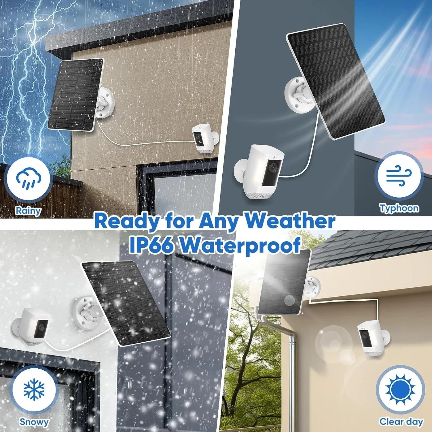 Solar Panel for Ring Camera(2nd Generation) Dustproof Waterproof 5W Solar Panel gallery