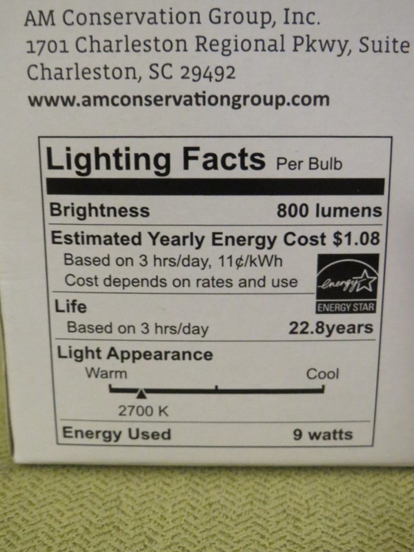 Simply Conserve 9 Watt A19 LED Dimmable Lamps 800 Lumens -  NEW gallery