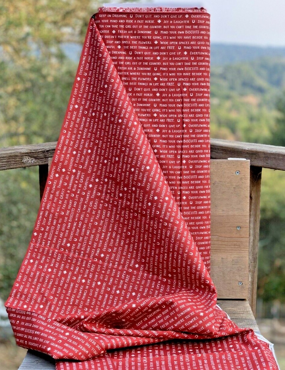 Farm Wisdom Words - Red and White Fabric - Thistle Hill Fabric Collection gallery