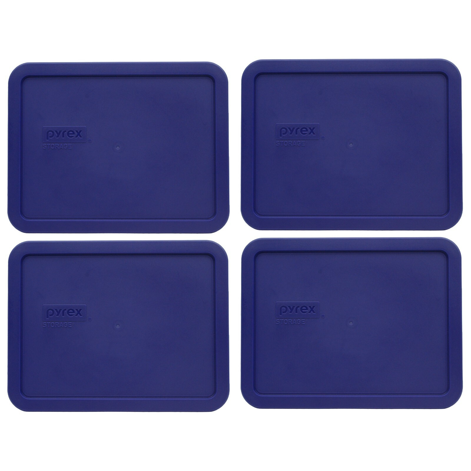Pyrex 7211-PC Navy Blue Rectangle Food Storage Replacement Lid Cover (4-Pack) gallery