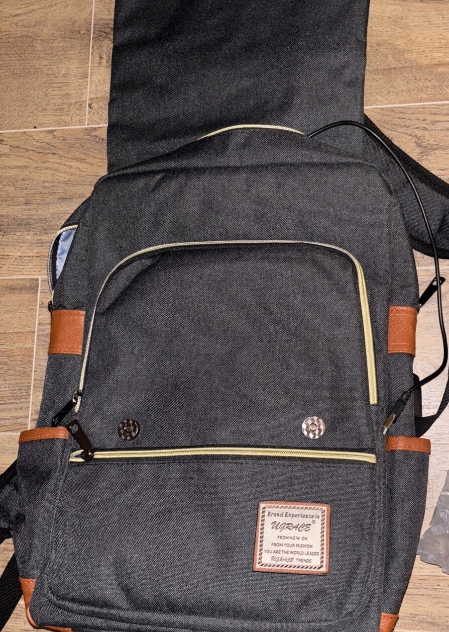 Backpack satchel style Tech Laptop Bag Attached USB Port 5