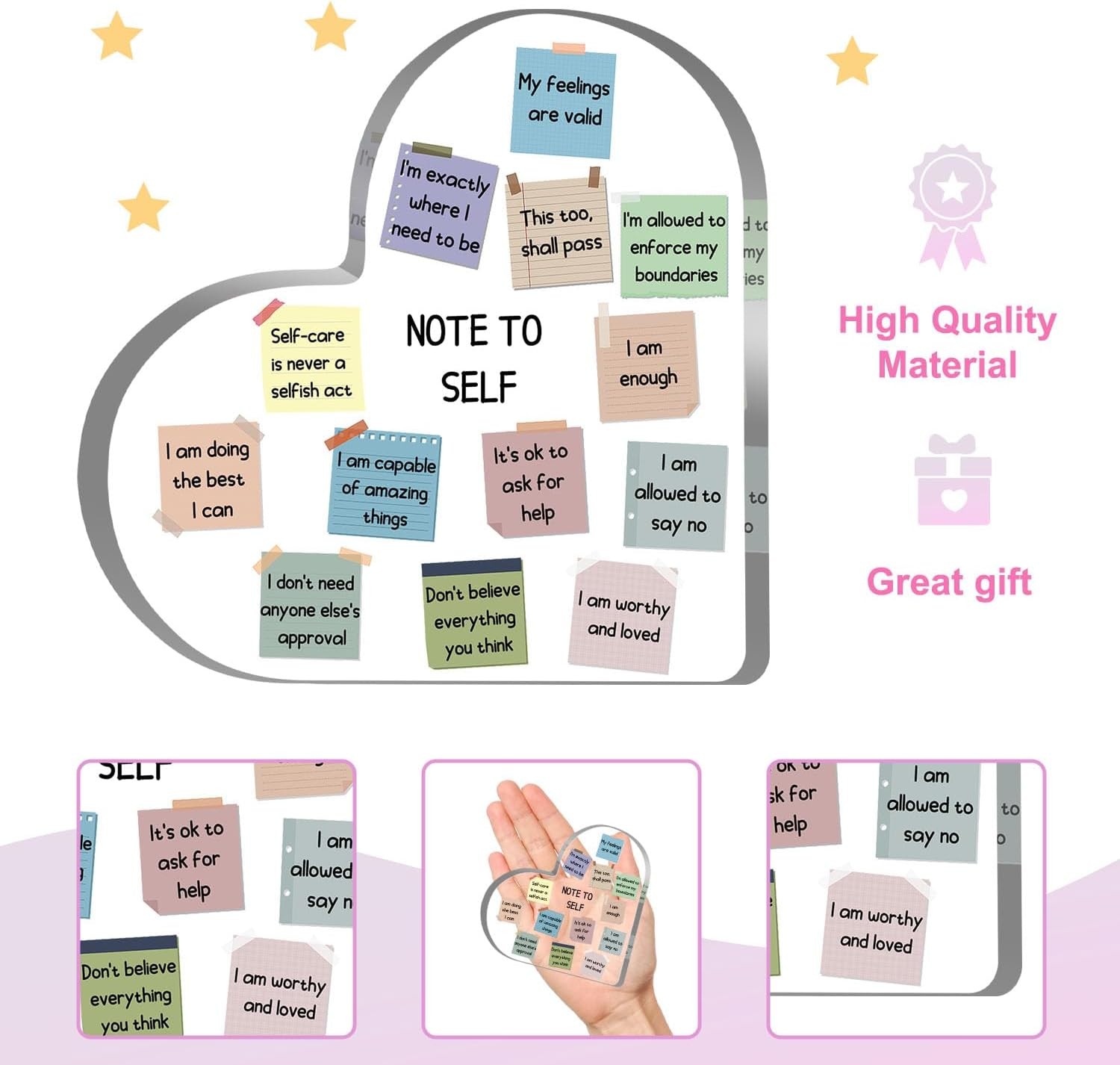 Motivational Decor - Office Acrylic Heart Gift Therapy Mental Health gallery