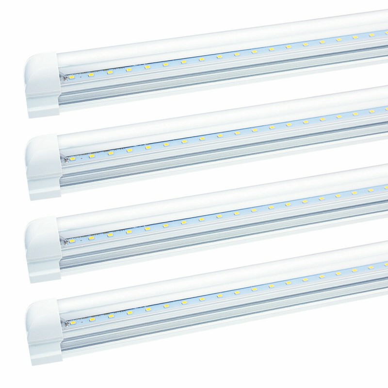 4PCS/Pack T8 Integrated 2FT 3FT 4FT 5FT 6FT 8FT Linkable LED Shop Light Fixture gallery