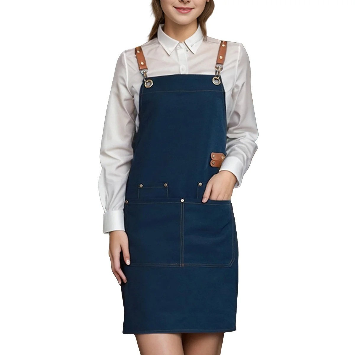 HEAVY DUTY Canvas Kitchen Chef Cooking Apron Cross-Back Adjustable Bib Work BBQ gallery