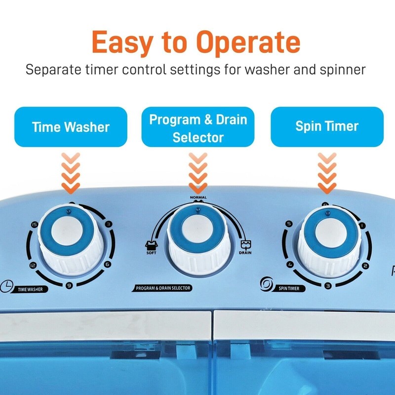 Pyle Compact & Portable Washer & Dryer, Mini Washing Machine and Spin Dryer gallery