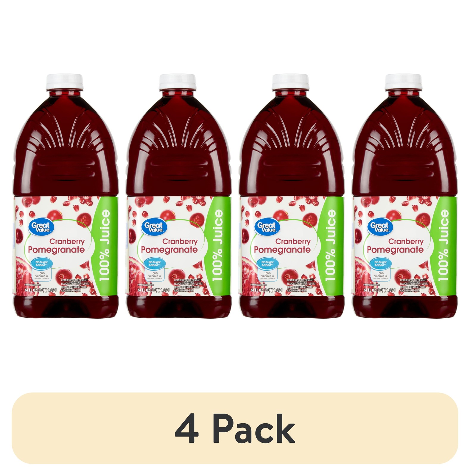 (4 pack) 100% Cranberry Pomegranate Juice, 64 fl oz gallery