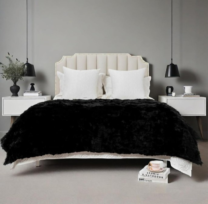 Luxury Rex Rabbit Hide Fur Throw Blanket for Couch Ultra Soft Plush Pelt Skin... gallery