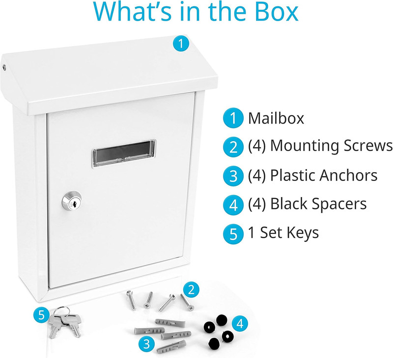 Weatherproof Wall Mount Locking Mailbox Galvanized Steel Drop Box with Metal Fla gallery
