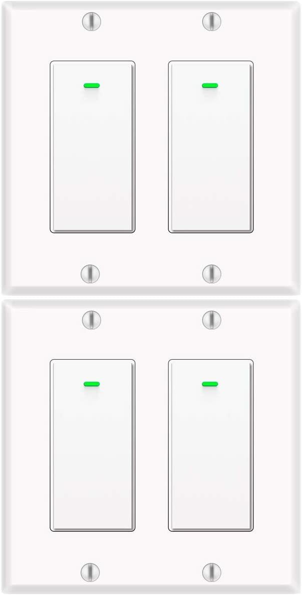 Smart Light Switch 2gang, Works with Alexa &Google Assistant, White 4pack gallery