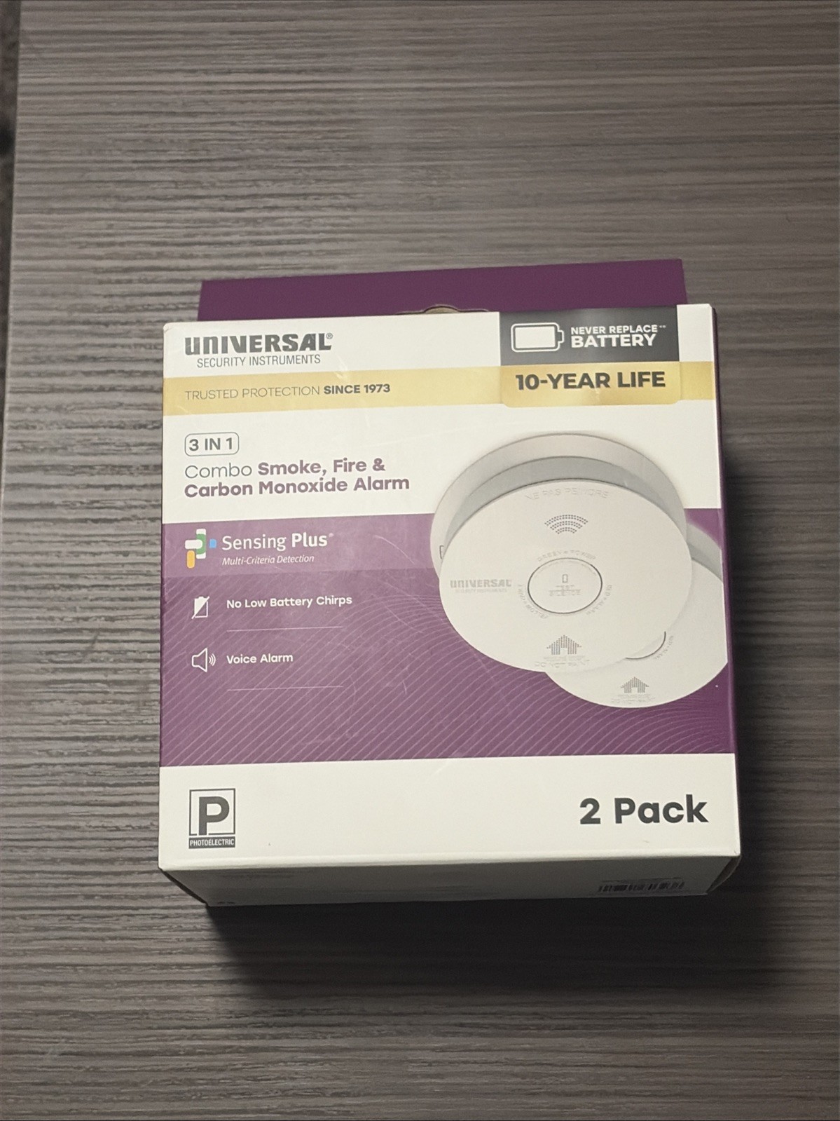 USI 2-Pack 10-Year Battery Comb Smoke+Carbon Monoxide Detector Voice Alarm gallery