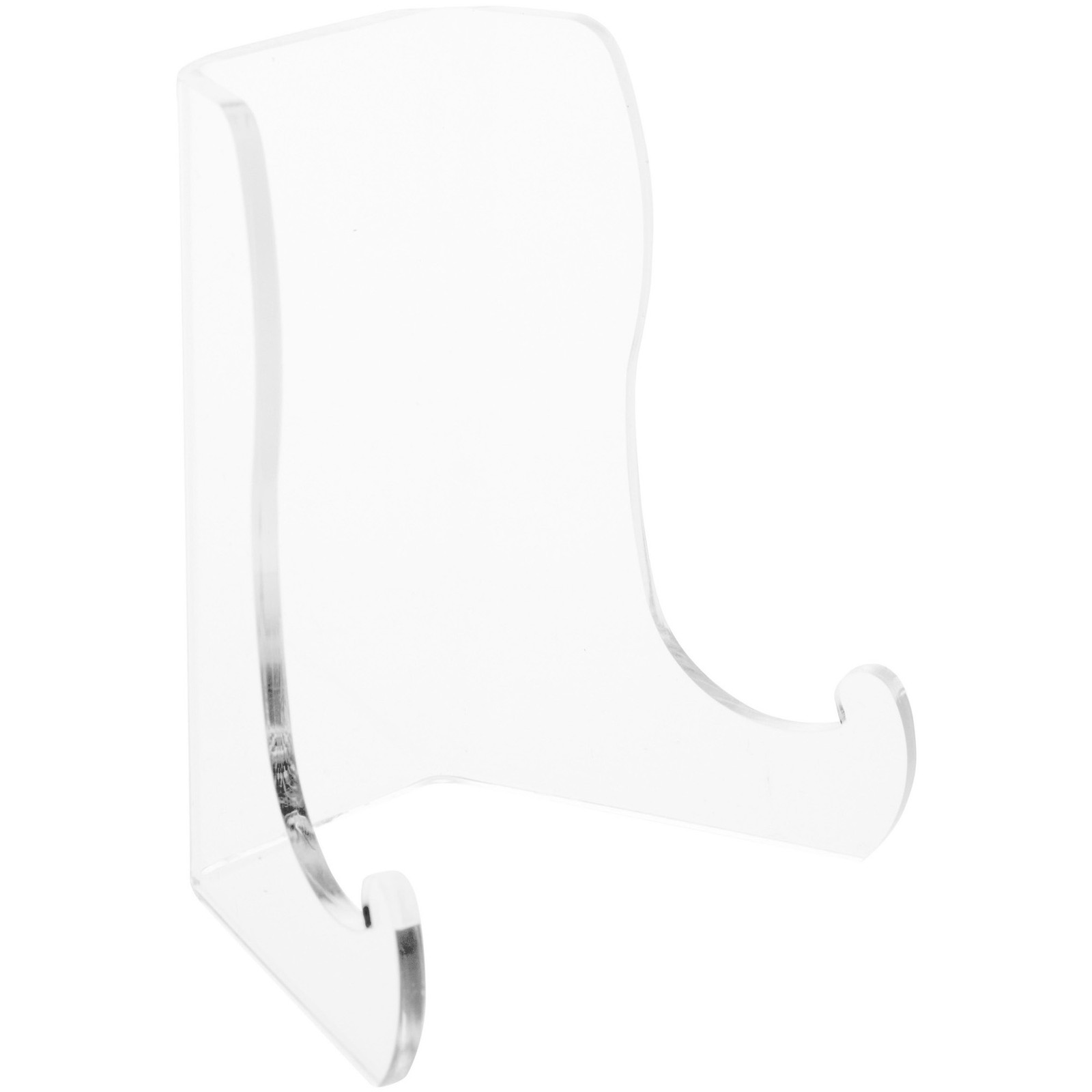 Plymor Clear Acrylic Flat Back Easel w/ Shallow Support Ledges 3"H x 2.5"W x 2"D gallery