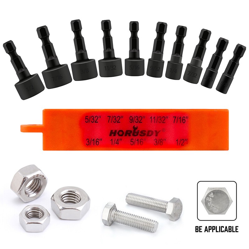 22PCS Power Nut Driver Bit Set Quick Change MM & SAE Impact 1/4" Hex Shank gallery