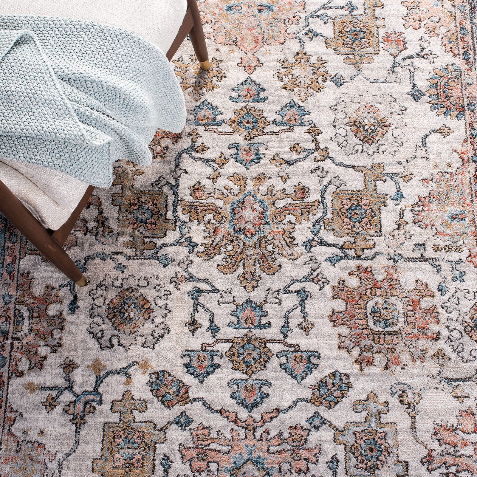 Safavieh Shivan Collection 53 X 76 Grey/Blue Shv797F Oriental Distressed gallery