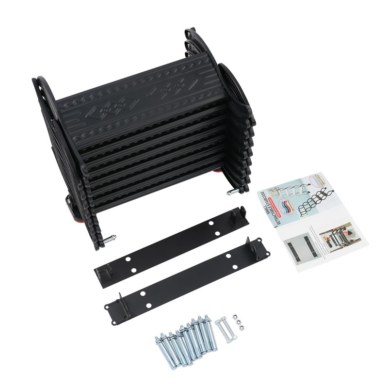 Attic Loft Pull Down Ladder 8 Step Wall Mounted Folding Loft Ladder Stairs Black gallery