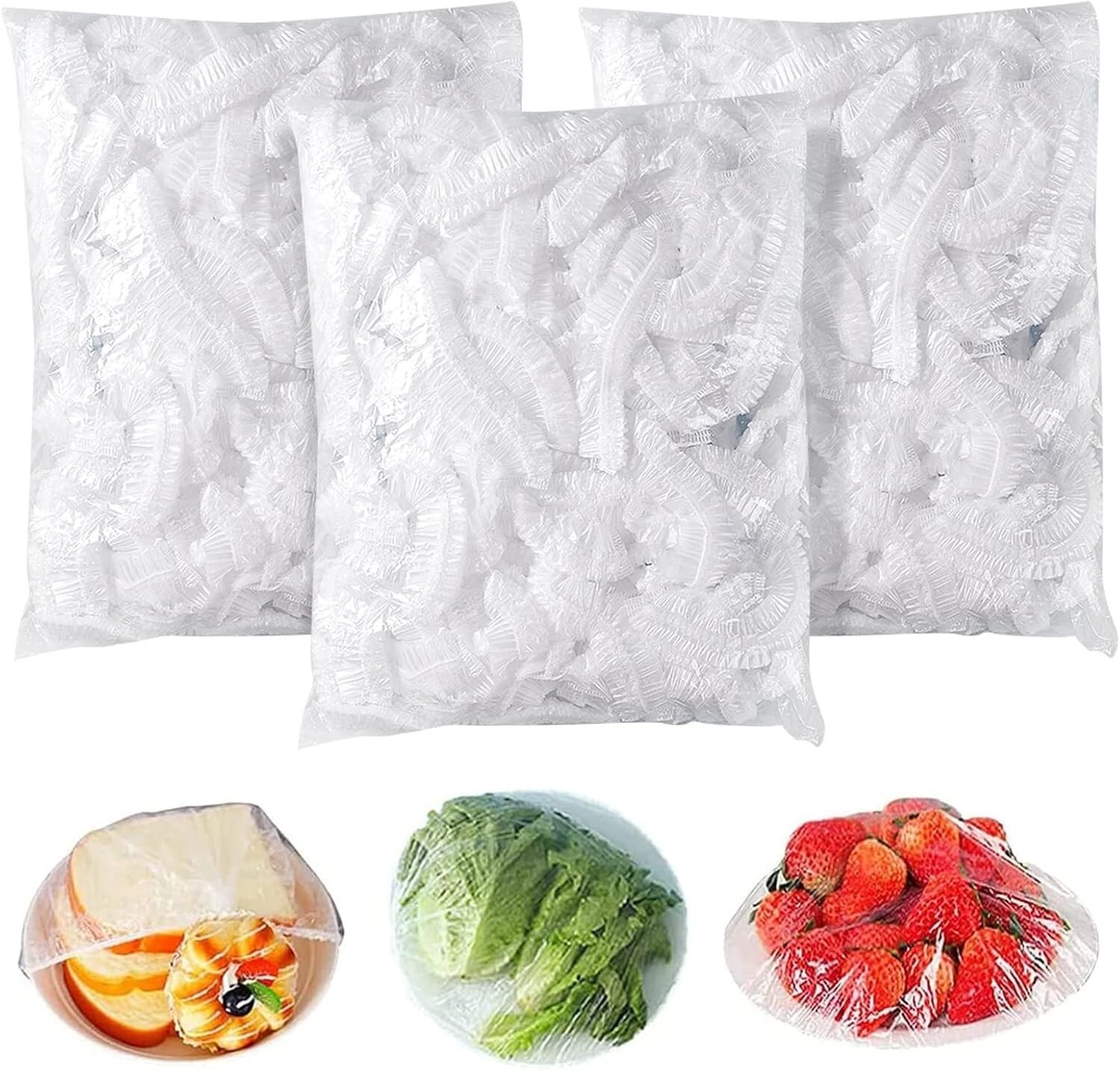 300pcs Reusable Elastic Stretch Fresh Keeping Covers Kitchen Food Plastic Wrap gallery