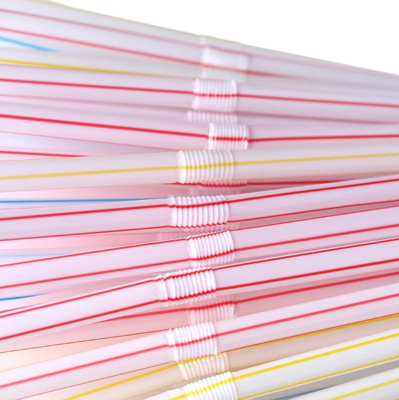 100pcs Multicolor Fluorescent Bendable Drinking Straws for Party & Kitchen - NEW gallery