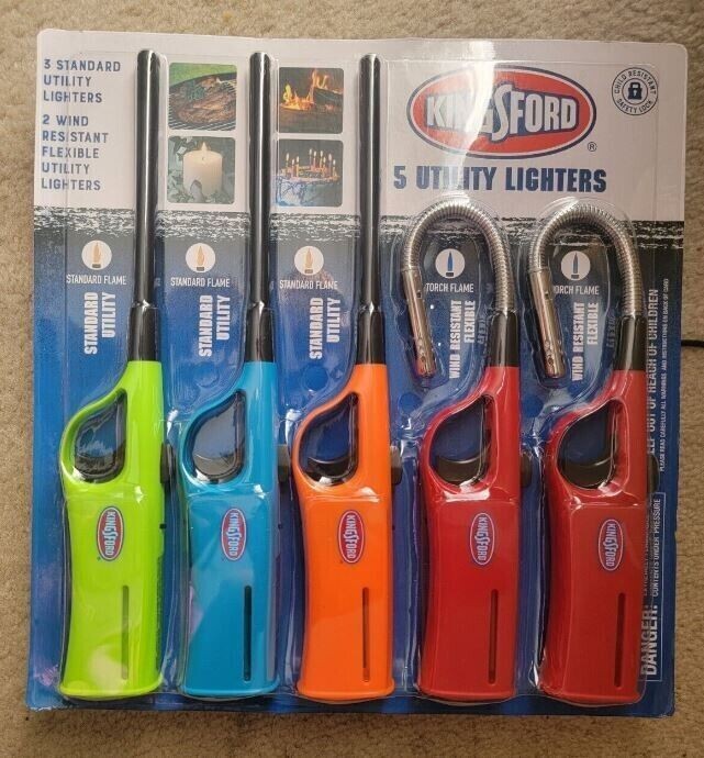 NEW Kingsford Utility Lighters 5 pc Value Pack Grill Charcoal BBQ Butane Limited gallery
