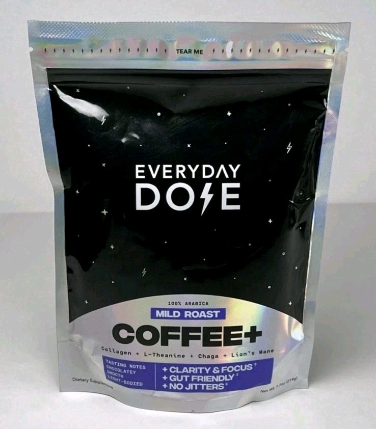 Everyday Dose Mushroom Coffee + Mild Roast Collagen Protein Nootropics Focus gallery