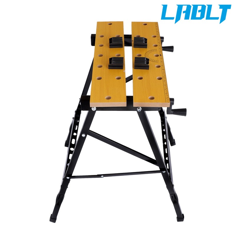 LABLT 220lb Folding Workbench,Vise Garage Steel Work Table Workshop Tool Storage gallery