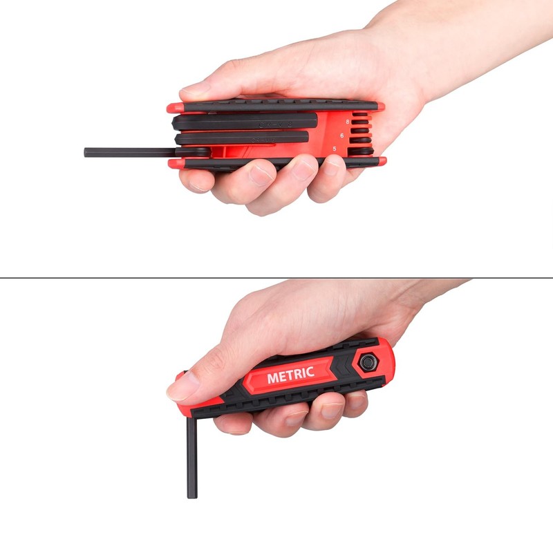 3 Pack 25-Piece Folding Hex Key Set, Metric, SAE, Star T9-T40, Cr-V Tool gallery