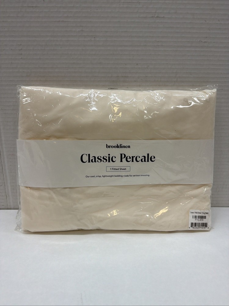 Brooklinen Classic Percale Fitted Sheet King Cream