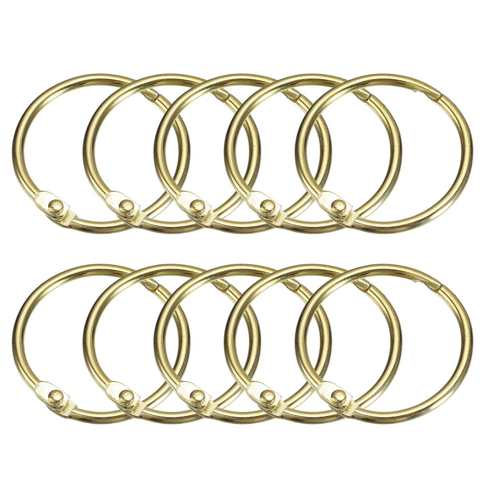 12pcs Shower Curtain Rings 1 Inch Loose Leaf Binder Rings (Gold) gallery