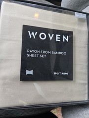 Malouf SPLIT King Sheet set Rayon from Bamboo Driftwood Color