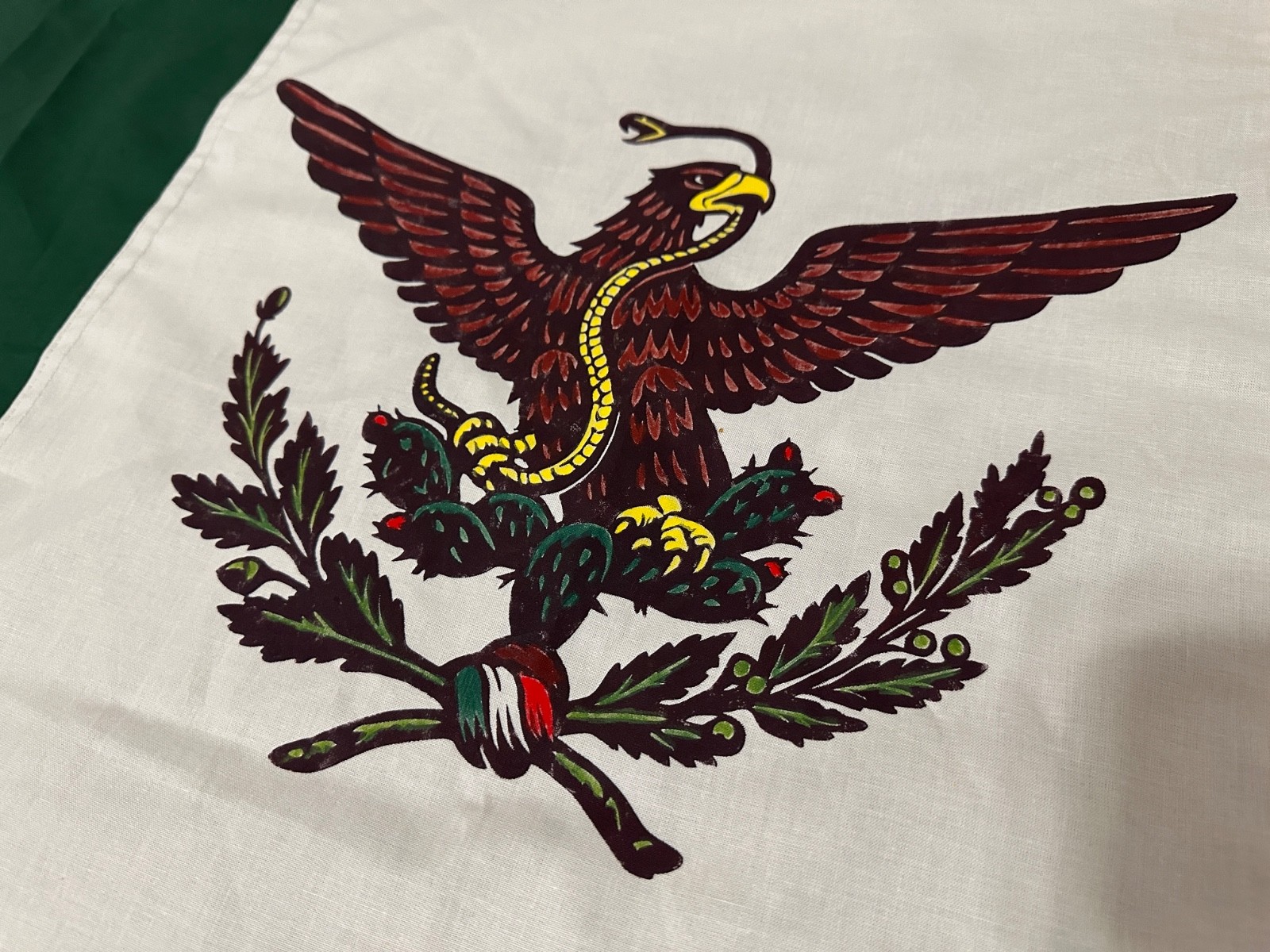 Mexican flag VINTAGE STYLE from 1842 House Flag made of 100% cotton 48x27 inches gallery