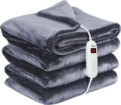 10 Level Heating Blanket Fast Electric Heated Throw Humanized Soft Flannel 50×60