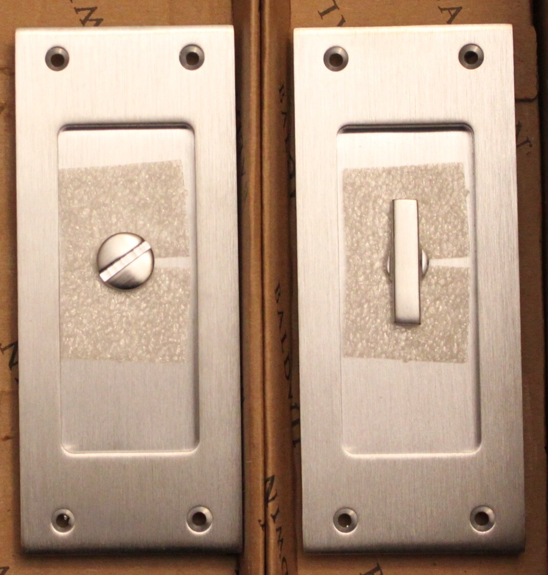 Baldwin Estate PD006.264PRIV Santa Monica Privacy Pocket Door Set Satin Chrome gallery