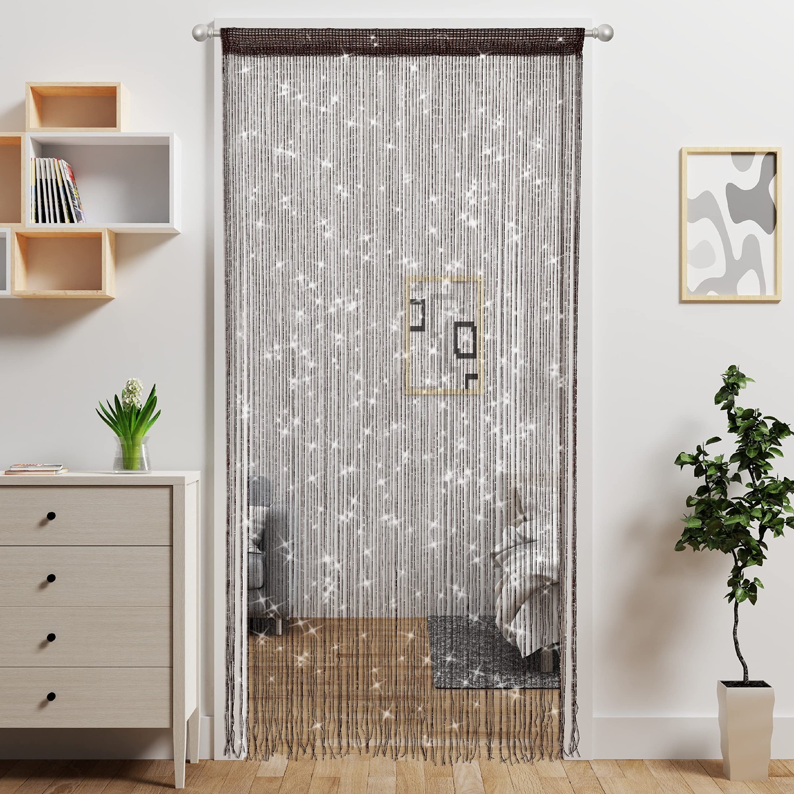 9x79 Inch Door String Curtain Doorway Beads Curtain Haning Room Divider Glitter gallery