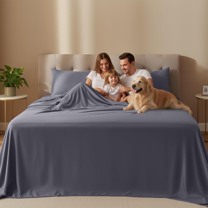 Utopia Bedding Queen Size Sheet Set – 4 Piece Bed Sheets, Soft Queen, Grey gallery