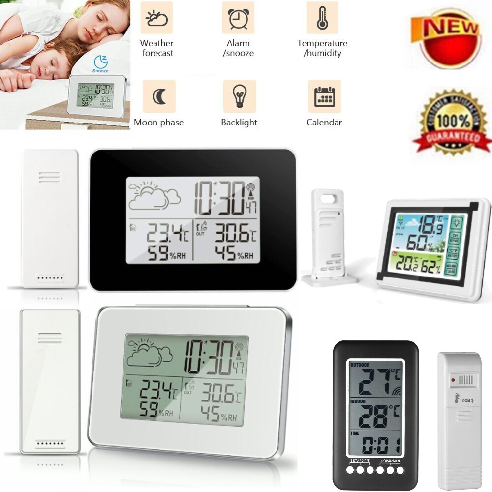 Digital Thermometer Clock LCD Temperature Wireless Transmitter Indoor/Outdoor gallery