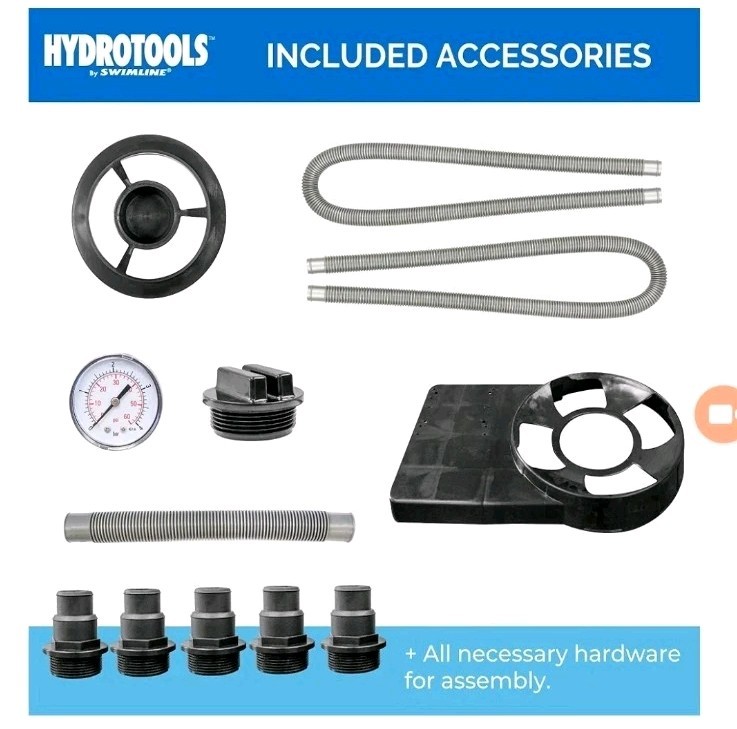 Complete HYDROTOOLS 12" Sand Filter & Pump System - Silent, 1980 GPH Performance gallery