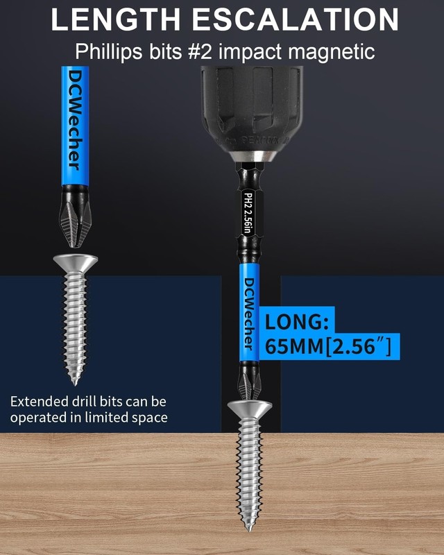 10-Pack 2 Phillips Bits for Impact Driver, 2.5-Inch Magnetic Drill Screwdriver B gallery