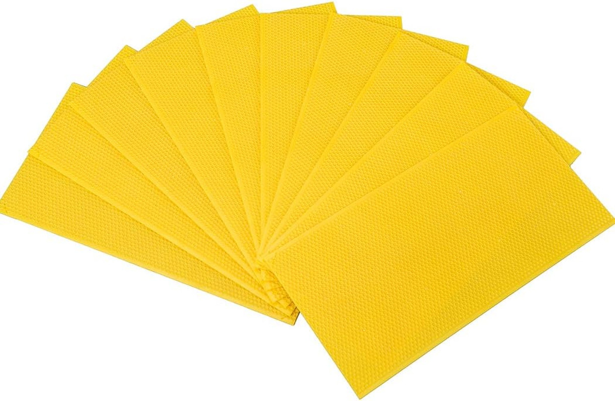Yellow Wax Coated Beehive Foundation Sheets, Deep 8-1/2", for Frames gallery