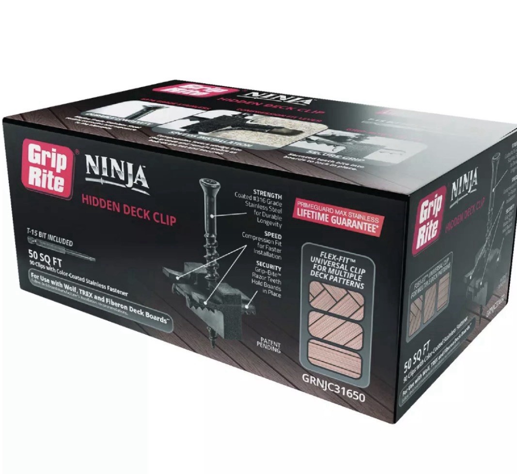 Grip-Rite Ninja Hidden Deck Clip 316 SS Color-Coated 90 Pack 50 sq ft T-15 gallery
